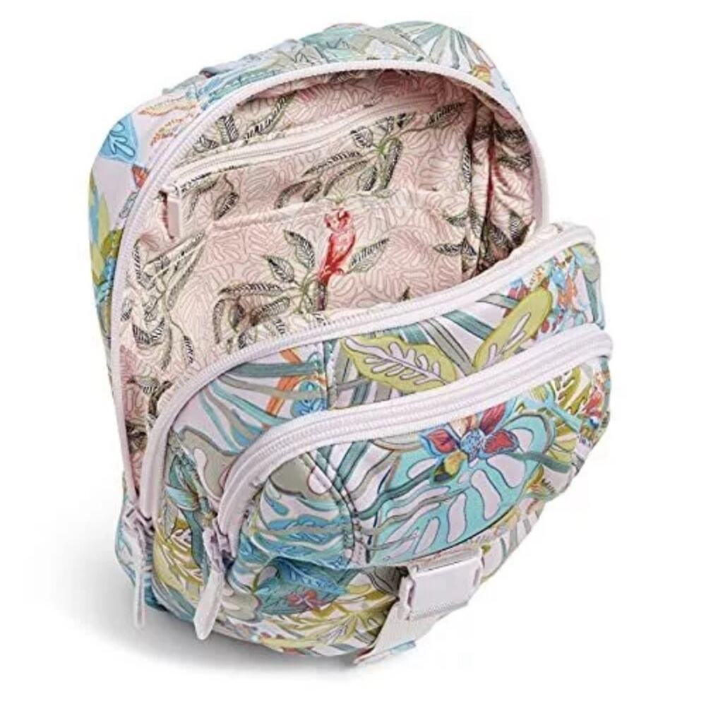 NWT Vera Bradley Women's Cotton Utility Sling Backpack, Rain Forest Canopy - Picture 3 of 14
